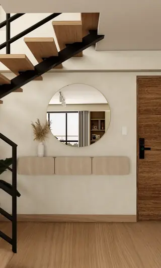 Duplex Huancaro — interior con vegetación abundante y materiales naturales, Cusco
