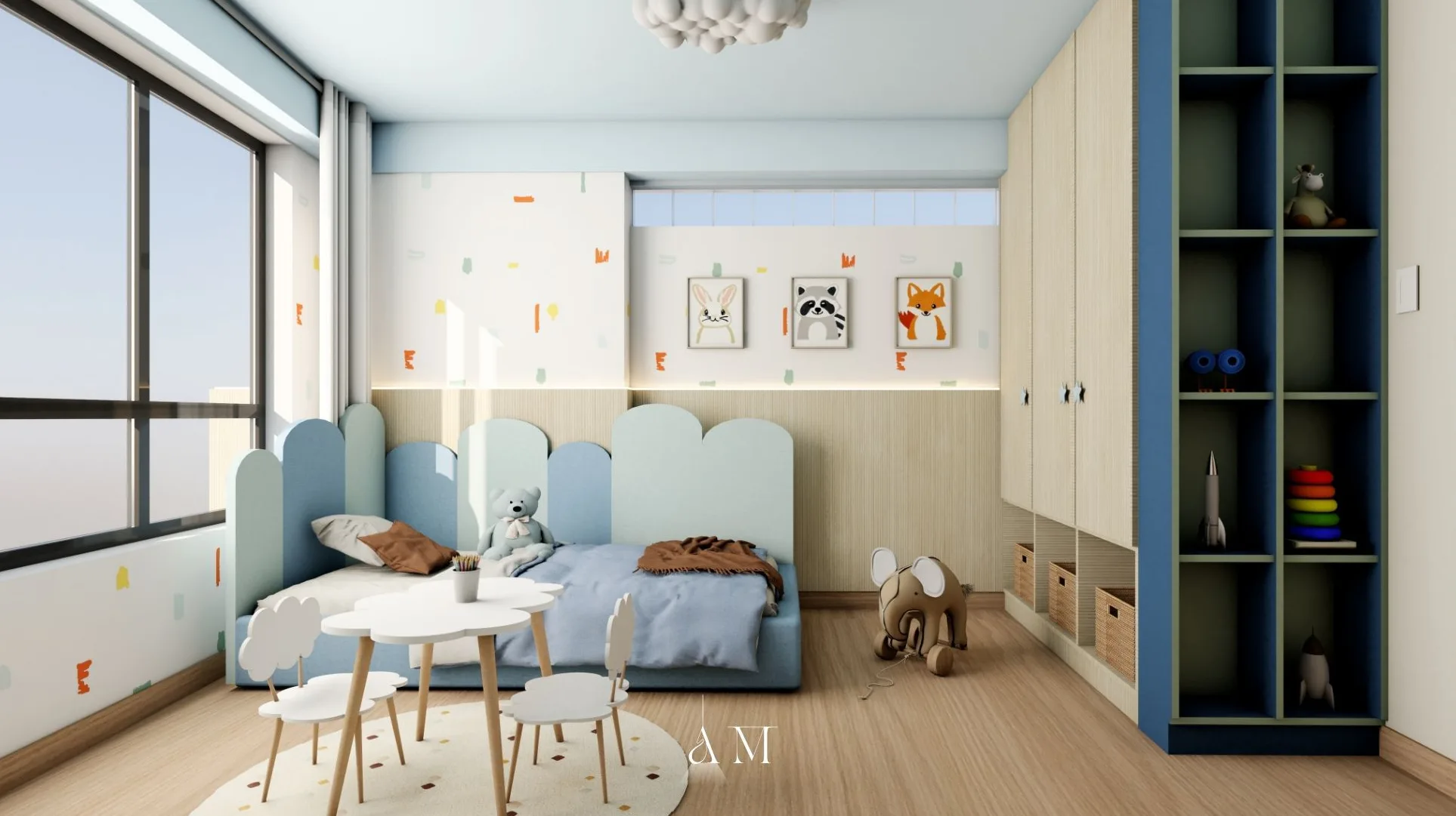 Toddler Room — dormitorio infantil con formas orgánicas y tonos suaves, Cusco